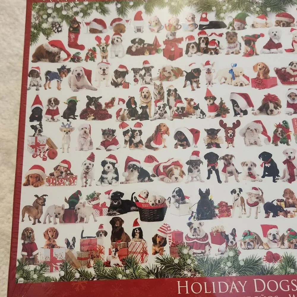 New Sealed 1,000 Piece Eurographics Holiday Dogs Jigsaw Puzzle